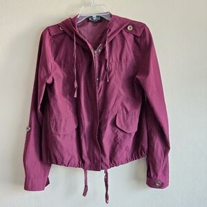 Sweet wanderer Burgundy lightweight zip-up hoodie jacket Size Medium